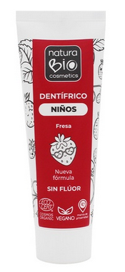 [32000017] DENTÍFRICO NIÑOS FRESA SIN FLUOR Naturabio  (75 ml)