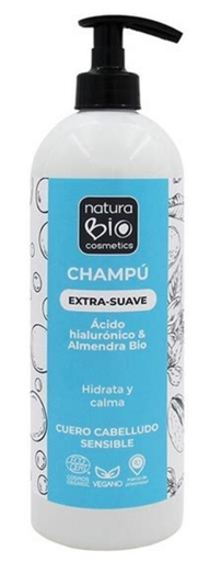 [3300032] CHAMPU EXTRA-SUAVE ACIDO HIALURONICO & ALMENDRA Naturabio (740 ml)