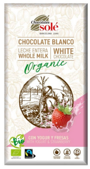 [2051171] CHOCOLATE BLANCO YOGUR Y FRESAS Sole (100 g)